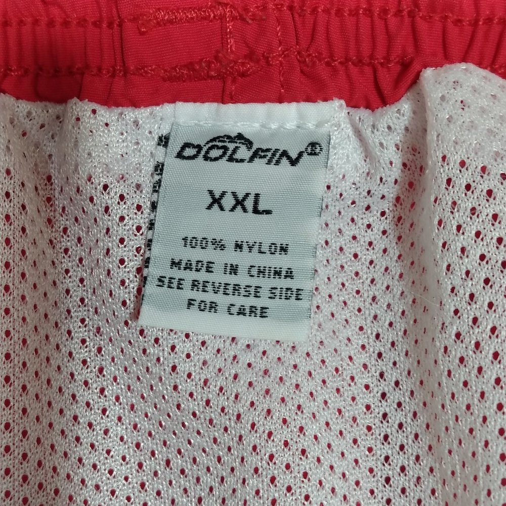 Dolfin men's red lifeguard bathing suit swim trunks Nylon XXL 2X Big Man - Picture 4 of 7